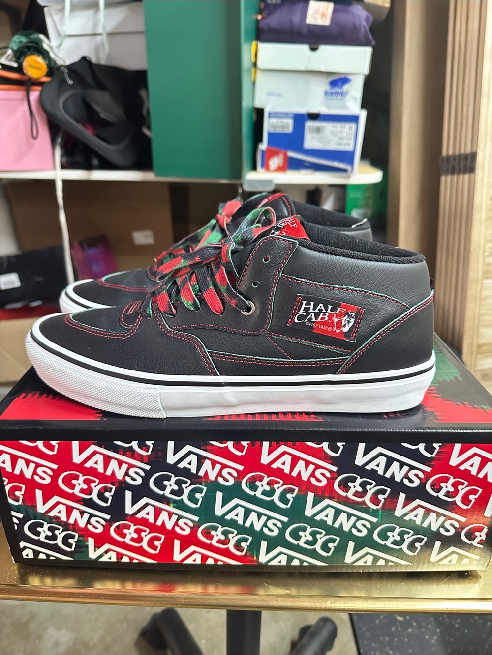 VANS Half Cab Crenshaw Skate Club Black Mid Skate Shoes Men’s Size 10.5